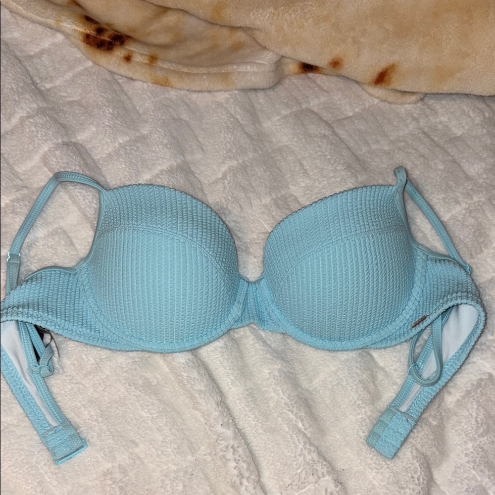 PINK Victoria Secret Blue Underwire Swim Top